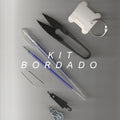 Kit completo de bordado para principiantes con hilos, agujas y bastidor, ideal para aprender bordado artesanal en casa.